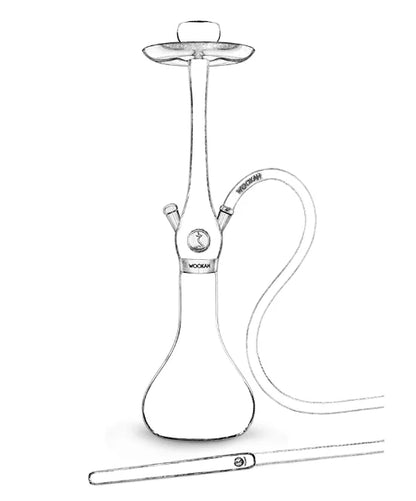 Wookah Hookah Shisha Set High Quality Wooden Large Hookah with Glass Bottle Single Pipe