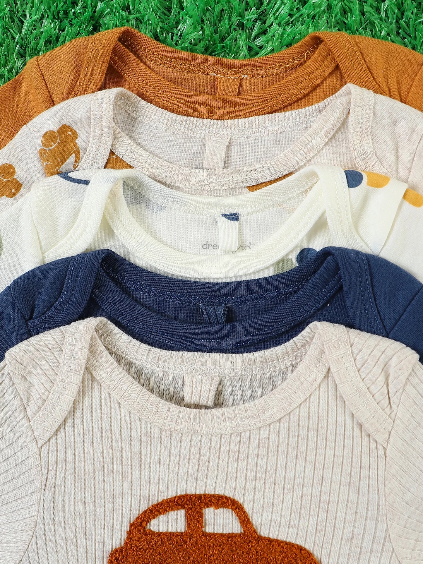 5-Pack Baby Boy Long Sleeve Onesies – Cotton (0-9M)