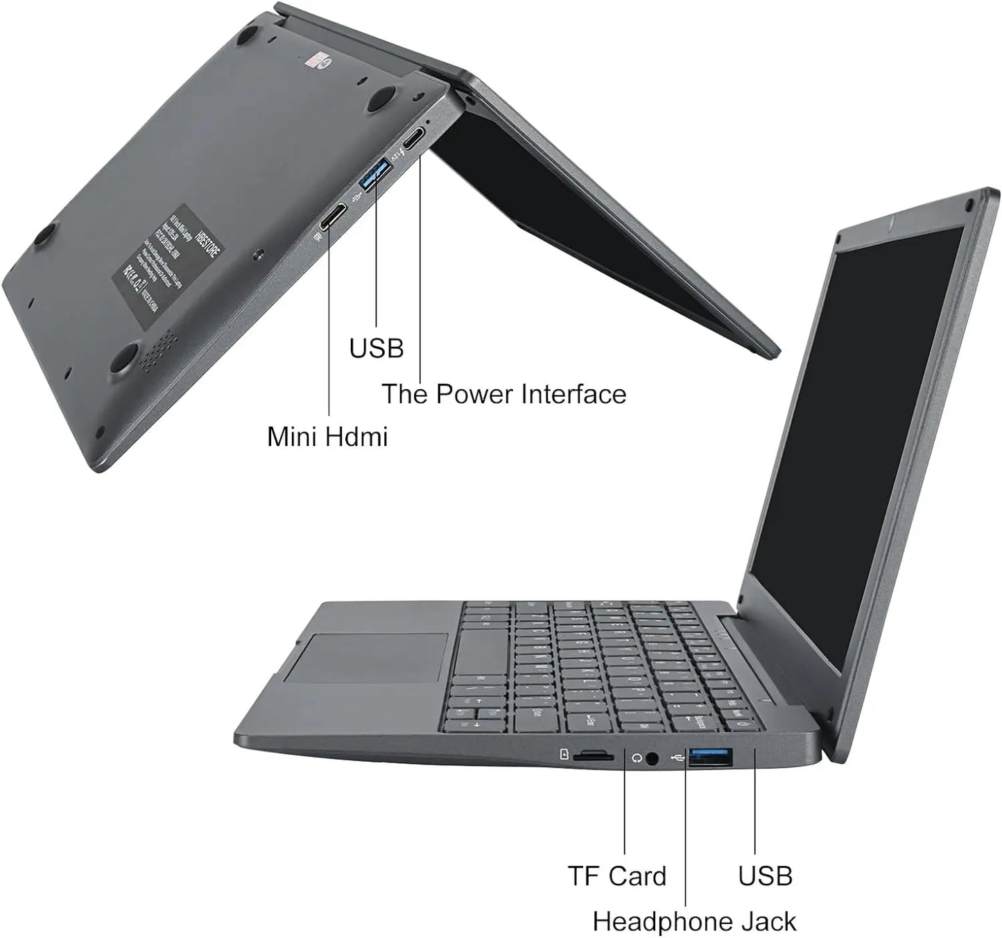 Windows 11 Laptop 10.1inch Notebook Computer Intel Celeron N4020 Learning Laptop Netbook for Kids Men Women (8GB/128GB)