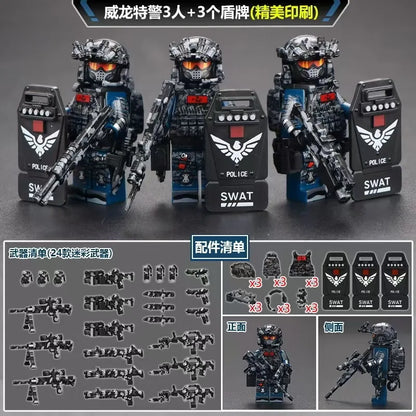Soldiers, special forces, building blocks, weapons, handsome special police, Veyron Delta Operation, military toys, gifts.