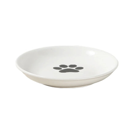 Pet ceramic bowl, tall cat food bowl, snack canister dish, cat food bowl with neck protection and anti-toppling function