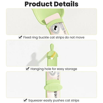 Cat Strip Feeder Spoon Long Handle Cat Food Strip Squeezer Pet Meat Mud Food Squeeze Treat Dispense Spoon For Cats Pet Supplies