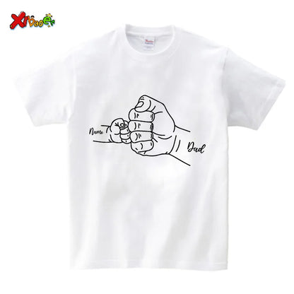 Fathers Day Shirt Personalized Papa T Shirt Daddy's Team Shirts Custom Kids Name Daddy Shirt Family Matching Outfits Father Day