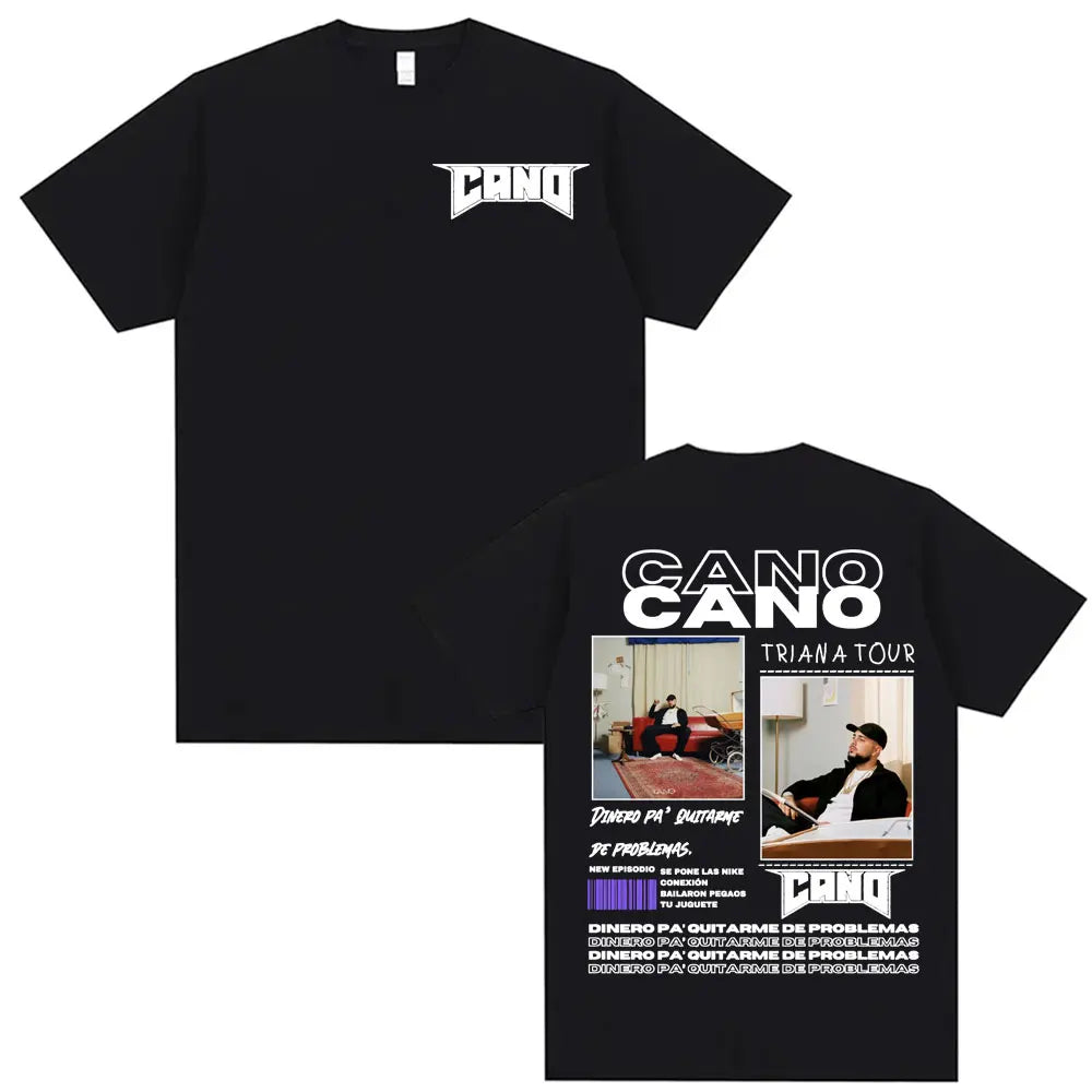 Rapper Cano Triana Tour Album 2025 Printed Tshirts for Men Women Harajuku Hip Hop Street T-shirt Casual Cotton Oversized T Shirt