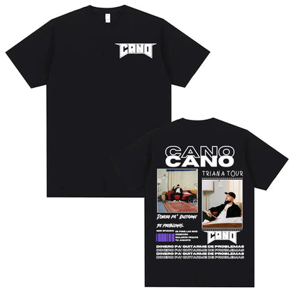 Rapper Cano Triana Tour Album 2025 Printed Tshirts for Men Women Harajuku Hip Hop Street T-shirt Casual Cotton Oversized T Shirt