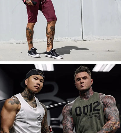 Men's Summer Fitness Tank Top Gym Workout Running Sleeveless Vest Bodybuilding Singlet Muscle Cotton Shirt Man Sports Casual Top