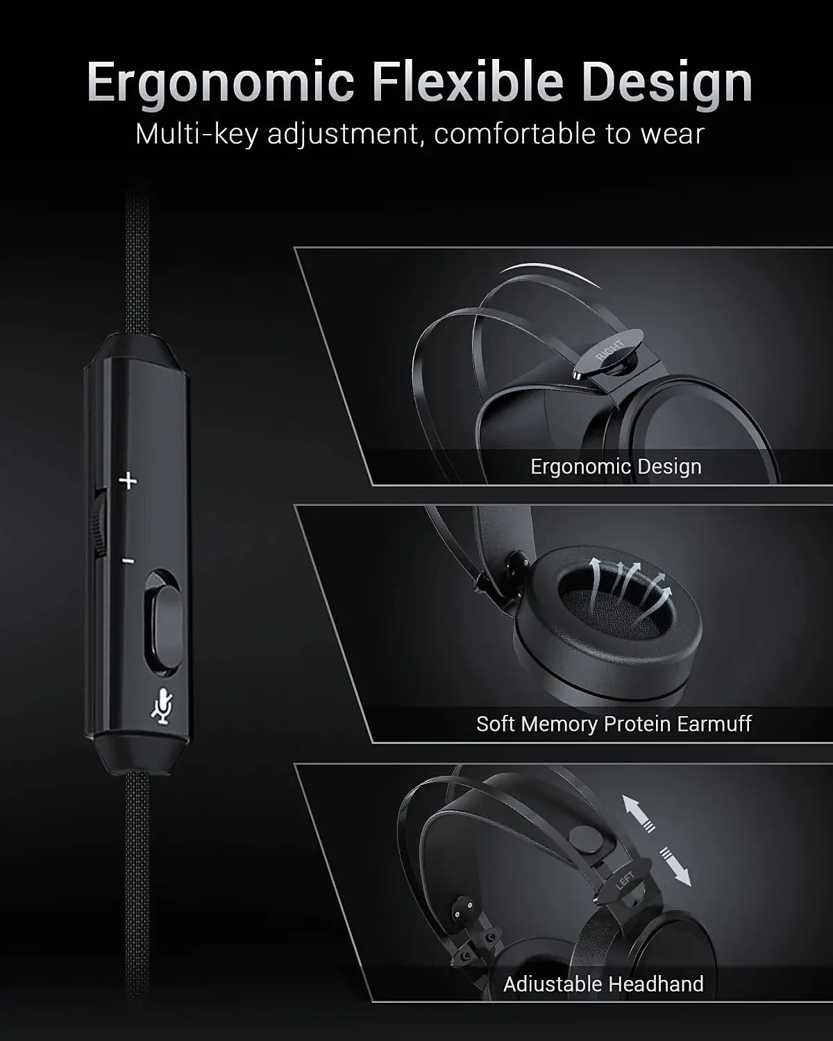 NUBWO Gaming Headsets PS4 Stereo Xbox One Headset Wired PC Gaming Headphones with Noise Canceling Mic Ear Gaming  Earphone