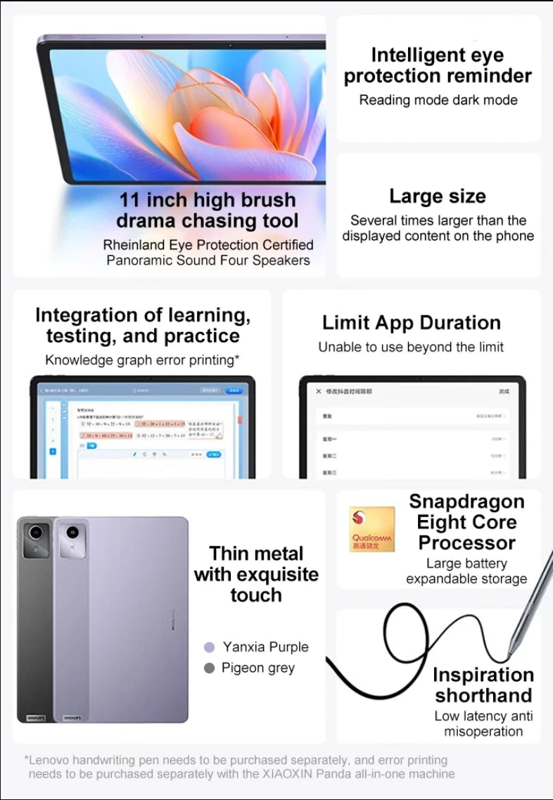 LenovoLenovo XiaoxinPad 2024  Storage Qualcomm Snapdragon 685 Octa-core ProcessorVersion 8MP 11-inch WiFi