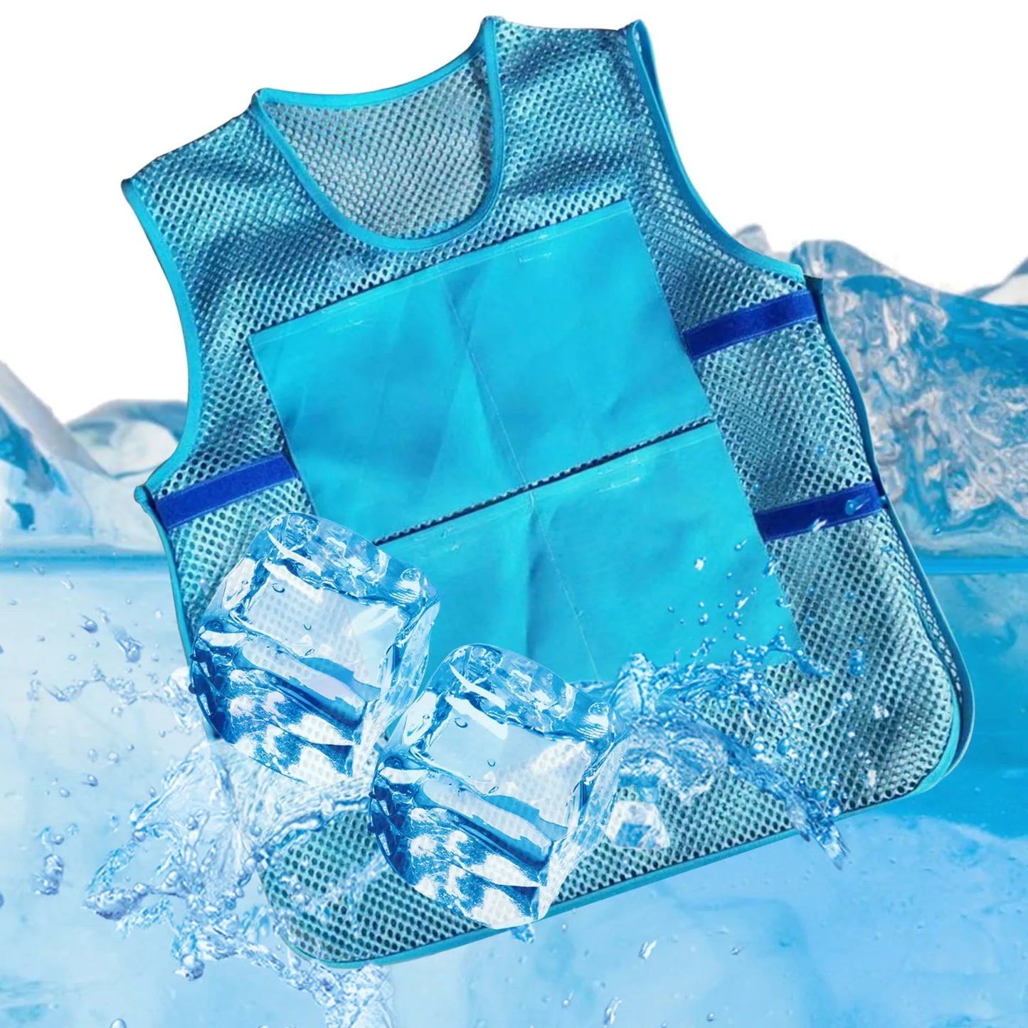 Cooling Cycling Vest with 8 Ice Packs,Summer Thin Mesh Vest Jacket,  Outdoor Ice Cooling Vest, Heatstroke Prevention Safety Vest