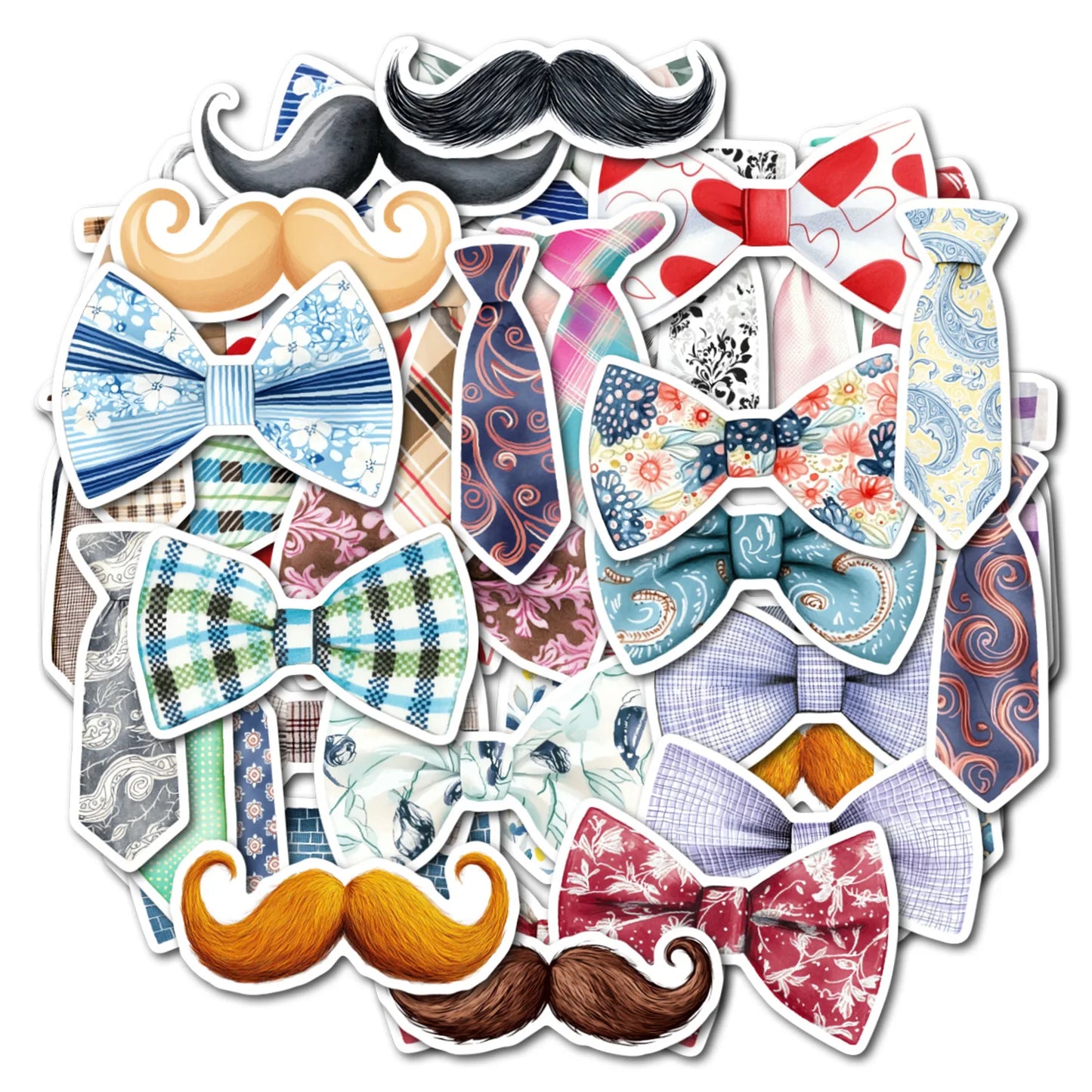 10/50PCS Cartoon Father's Day Gift Stickers Funny Beard Tie Doodle Waterproof Decorative Scrapbook Water Cup Skateboard Guitar