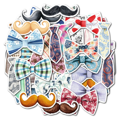 10/50PCS Cartoon Father's Day Gift Stickers Funny Beard Tie Doodle Waterproof Decorative Scrapbook Water Cup Skateboard Guitar