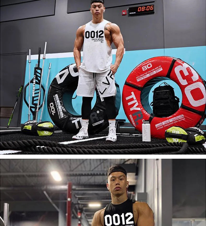 Men's Summer Fitness Tank Top Gym Workout Running Sleeveless Vest Bodybuilding Singlet Muscle Cotton Shirt Man Sports Casual Top