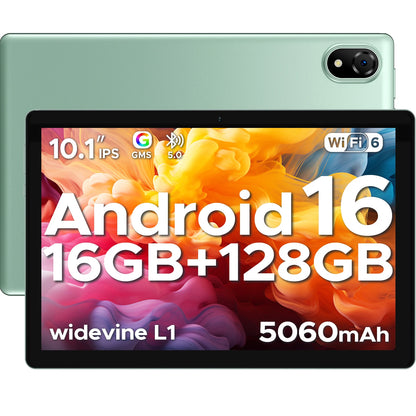 DOOGEE U10 Tablet 10.1" HD Display Android 16 16GB RAM 128GB ROM 5060mAh Large Battery Widevine L1 WiFi6 8MP+5MP Pad PC