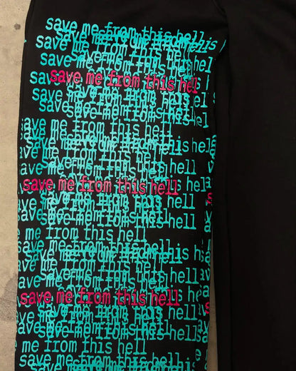 Retro double waist design casual street men pants hip-hop gothic harajuku loose pants Y2K letter pattern sports pants