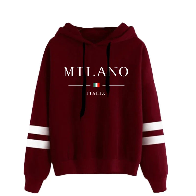 Striped Print Casual Pullover Hoodie