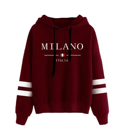 Striped Print Casual Pullover Hoodie