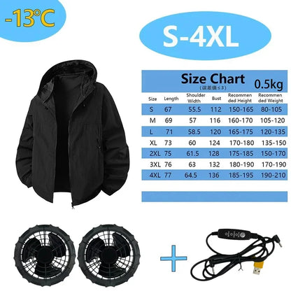 Men Women Smart Air Conditioning Cooling Jacket with Fans Intelligent Heat Dissipation UV Protection Outdoor Work Clothes Summer