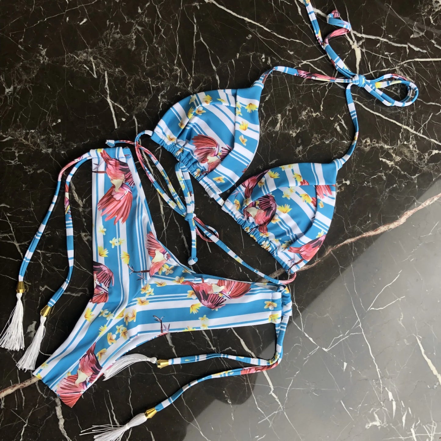 Women's Printed Bikini Beach Holiday Trio