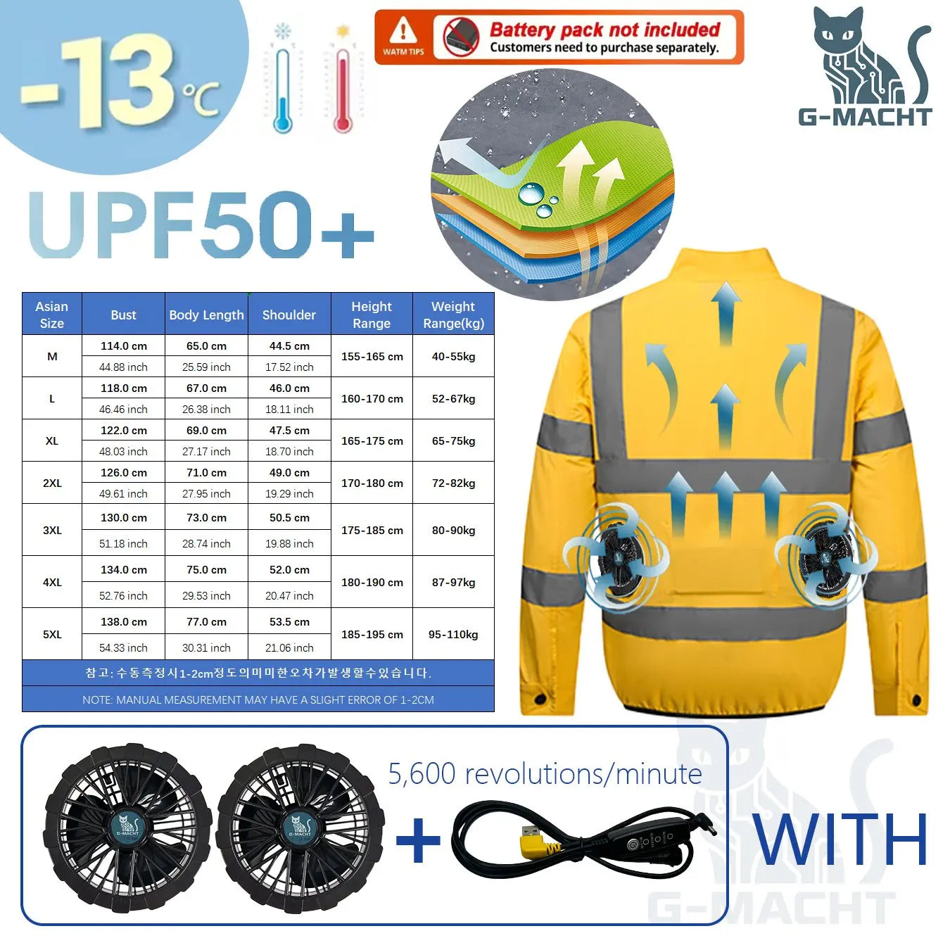 Smart Air Conditioning Cooling Jacket Men Breathable Sun Protection Workwear For Outdoor Workers Fishing Hiking