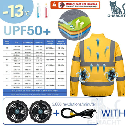 Smart Air Conditioning Cooling Jacket Men Breathable Sun Protection Workwear For Outdoor Workers Fishing Hiking