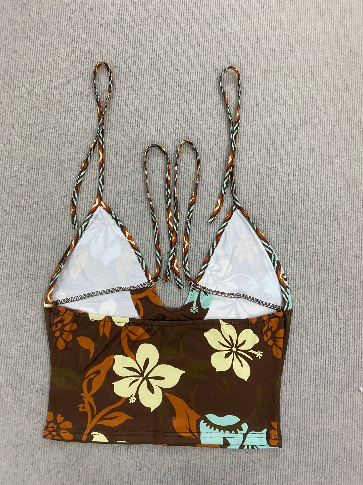 Floral retro pattern beach casual style spice bikini 2026 spring and summer new personality fashion girl sexy two-piece suit