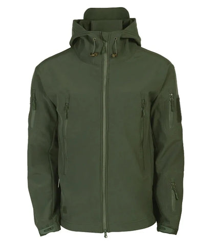 Men's Hooded Casual Military Outdoor Utility Jacket Fashion Sharkskin Soft-Shell Tactical Waterproof Combat Bomber Jacket
