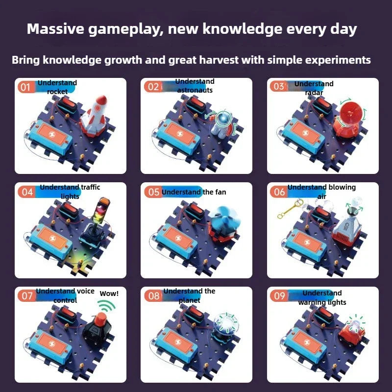 STEAM Electronic Building Blocks DIY Science Experiment Kit Simulated Circuit Assembly Toy Basic Electrical Knowledge Education