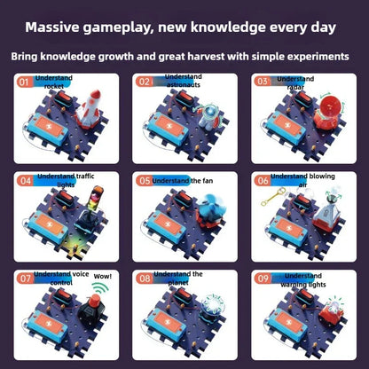 STEAM Electronic Building Blocks DIY Science Experiment Kit Simulated Circuit Assembly Toy Basic Electrical Knowledge Education