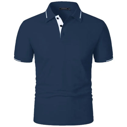 Men's Short Sleeve Polo Shirt Summe Button Classic Fit Casual T-Shirts Oversize Pullover Shirts Man Solid Color Lightweight Tops