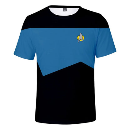 Summer fashion and creative interstellar fans 3D printing simple and personalized casual short sleeves