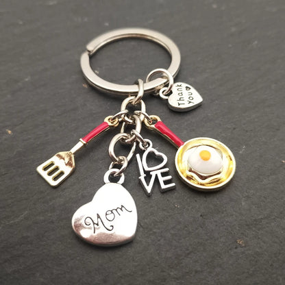 European and American Jewelry Father's Day Gift Mother's Day Gift "I LOVE MOM I LOVE DAD" Metal Keychain Key Ring Jewelry