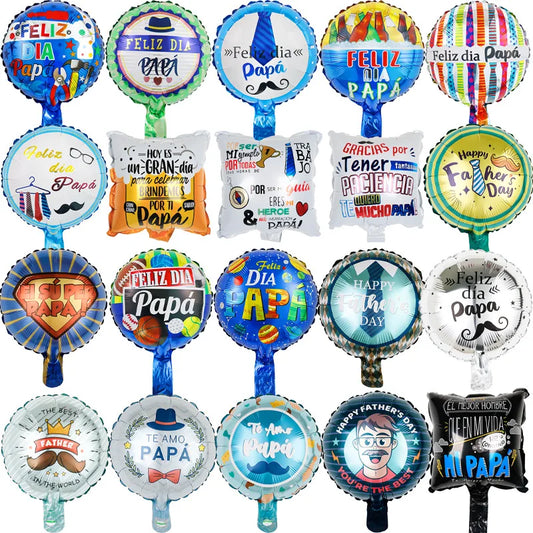 10pcs 10inch Happy Father's Day Foil Balloons Fathers Day Spanish Te Amo Papa Air Globos For Father Birthday Party Decorations