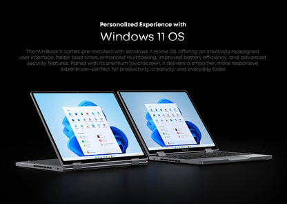 CHUWI MiniBook X Touch Screen Tablet Laptop 2-in-1 Intel N150 16GB LPDDR5 512G SSD  10.51'' 2K FHD Notebook WiFi6 Windows 11