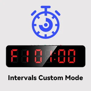 Gym Timer with Remote 11''x 3.5''Ultra-Clear Interval Timer with LED Countdown/Up Wall Clock Power Fitness Timer Stopwatch