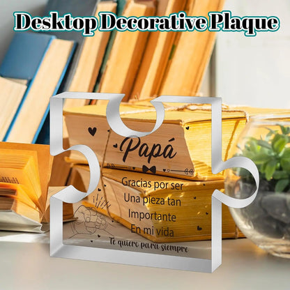 Dad Birthday Gifts - Regalos para Papá Puzzle Acrylic Plaque for Office Desk Decor Keepsake Paperweights Gifts for Dad i