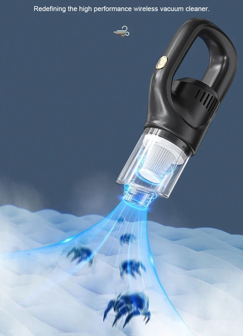 Wireless Handheld Vacuum Cleaner Cordless Handheld Chargeable Auto Vacuum for Home & Car & Pet Mini Vacuum Cleaner 50000Pa
