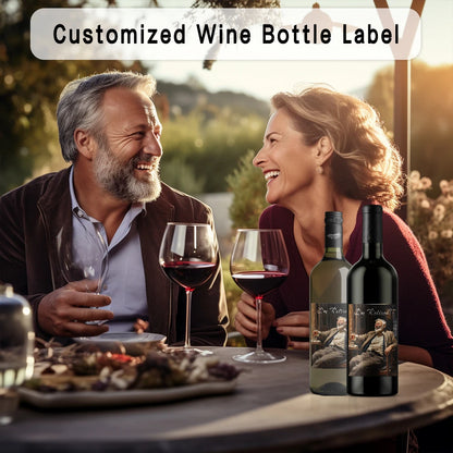 9pcs Customizable Father's Day Wine Label Set, Waterproof Bottle Stickers, Birthday Gift for Dad, Party Supplies