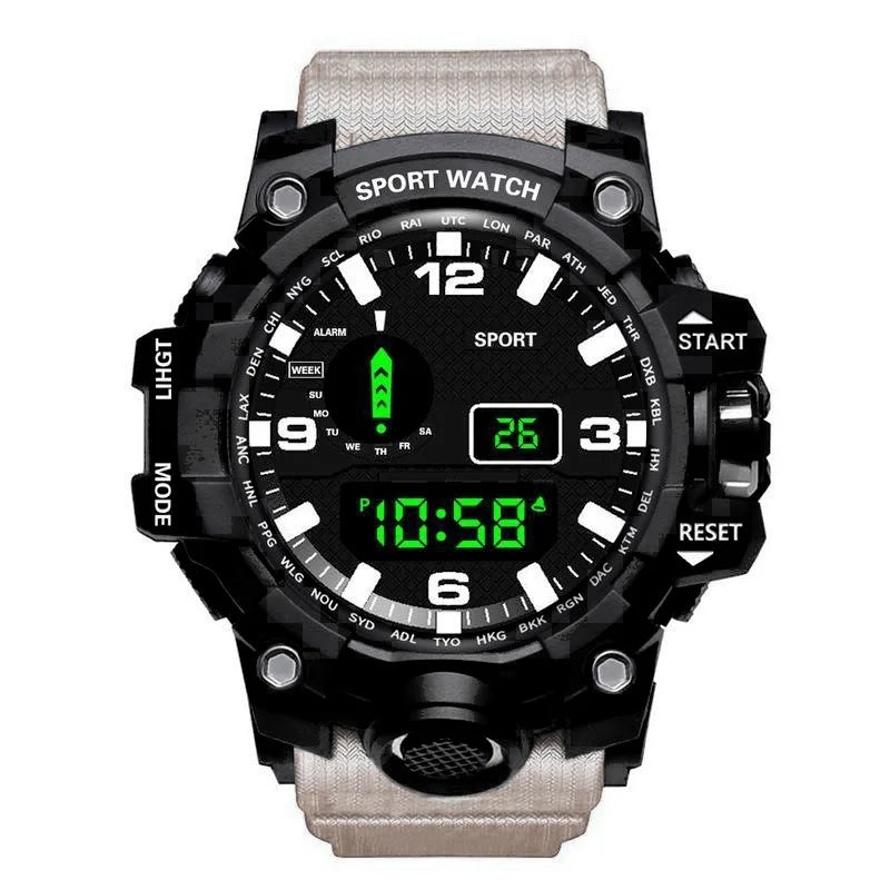 YIKAZE Sports Watch Men's LED Digital Watches Multifunction Military Clock Big Dial Waterproof Fitness Electronic Watch For Man