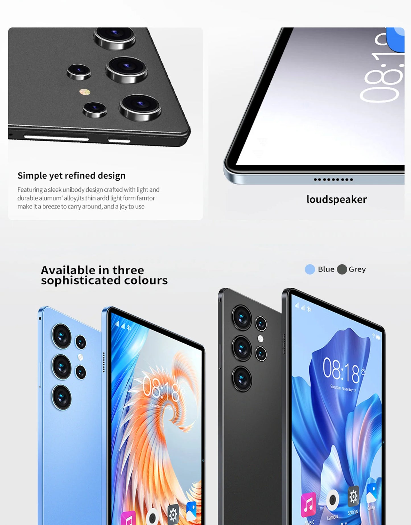 New Original 10.1 Inch Android Tablet Octa Core 4GB RAM 64GB ROM Bluetooth WiFi Dual SIM HD Display Tablet Pc Android 13.0