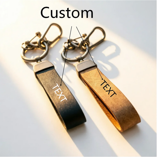 Custom Leather Father Day Dad Gifts Key Ring Camping Hiking Company Package Day BackpackWholesale Chain Bag Car Trinkets Bulk