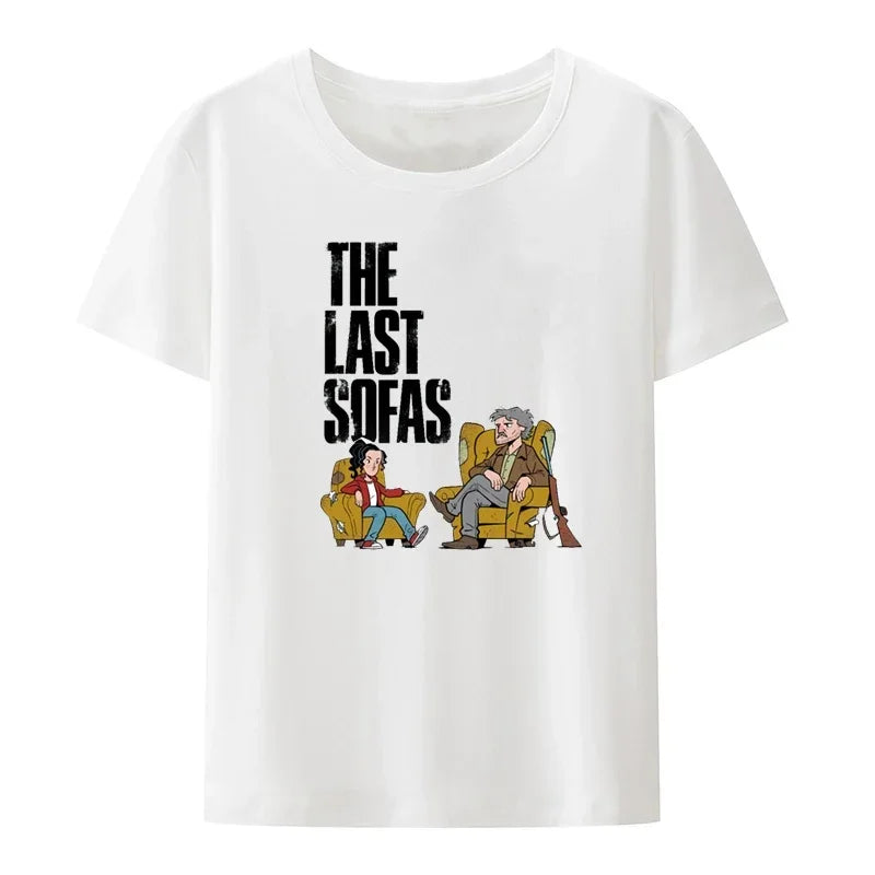 Funny The Last Sofas Print T-shirt Novelty Clothing Tops Leisure Style Camiseta Men Clothing Graphic T Shirts Harajuku Y2k