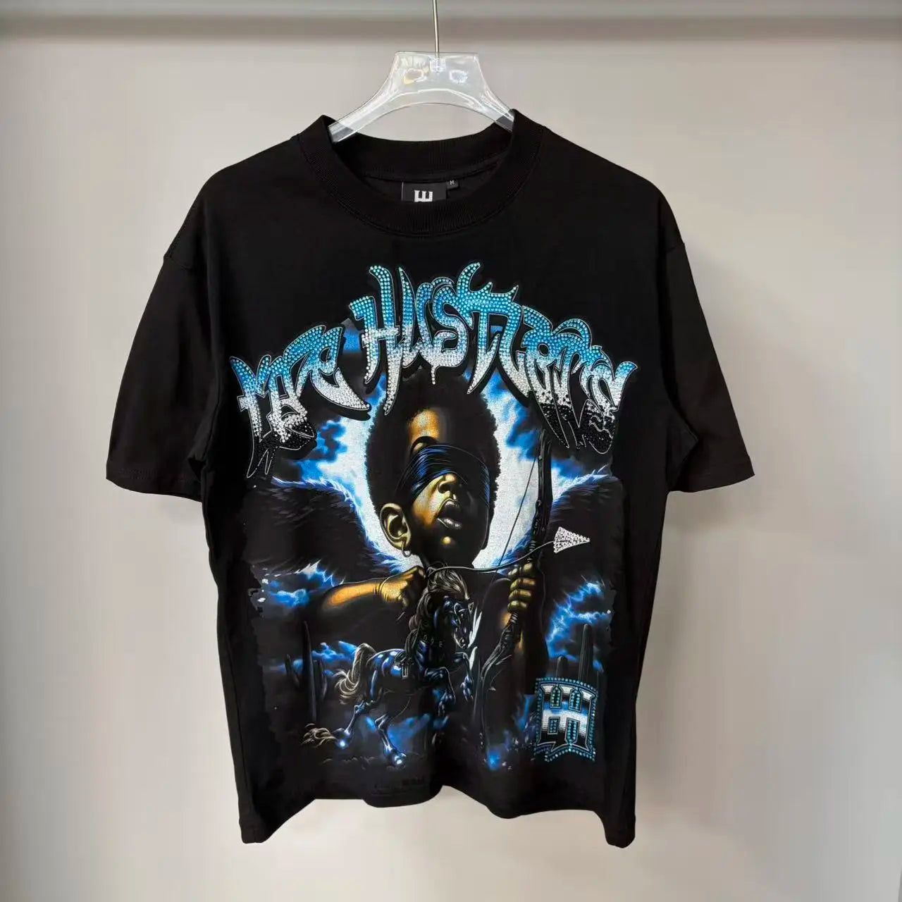 New fashion brand LIFE HUSTLERS Y2K hot stamping hole Men Women T-shirt Streetwear 100% Cotton Loose Round Neck Top Tees