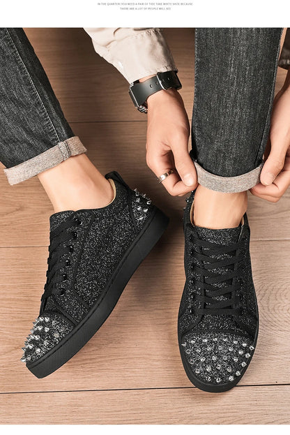 Comfortable Breathable Studded Sneakers for Men Women Casual Sports Shoes Fashion Lightweight Walking Shoes