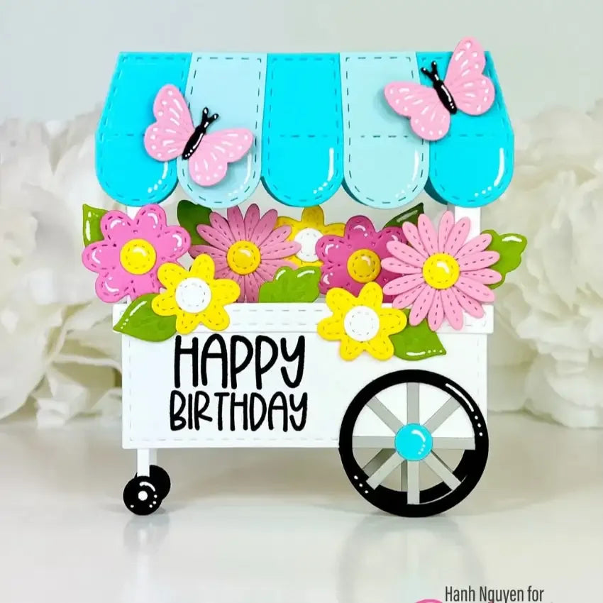 Happy Father's Day Layered Flowers Pop Up CardShut Metal Cutting Dies for DIY Making Card Scrapbook Embossed Paper Album Craft