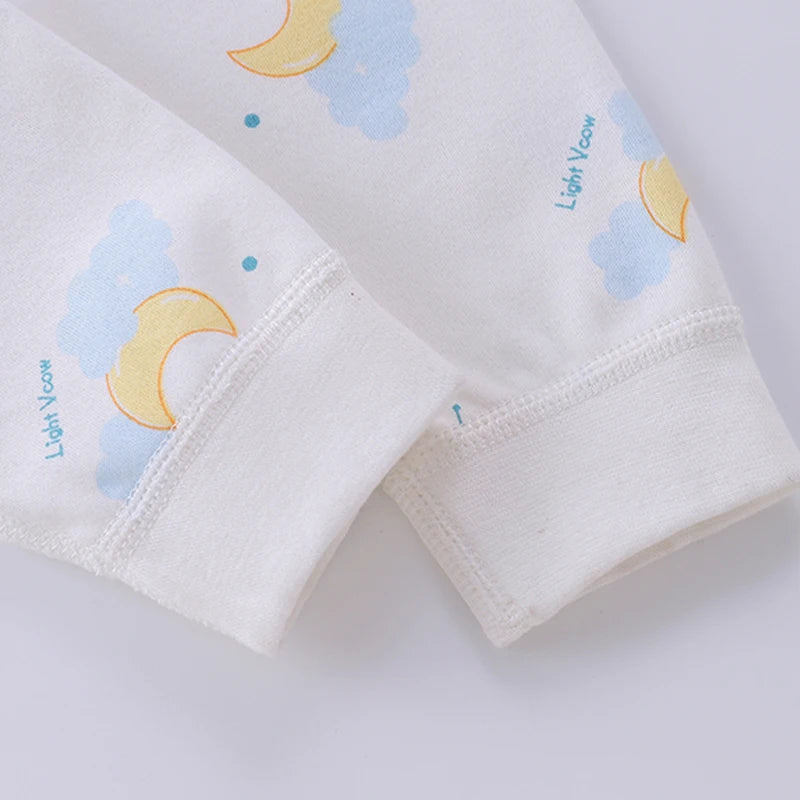 Newborn baby clothes Spring and Autumn pure cotton high waist baby split set Baby autumn clothes and pants