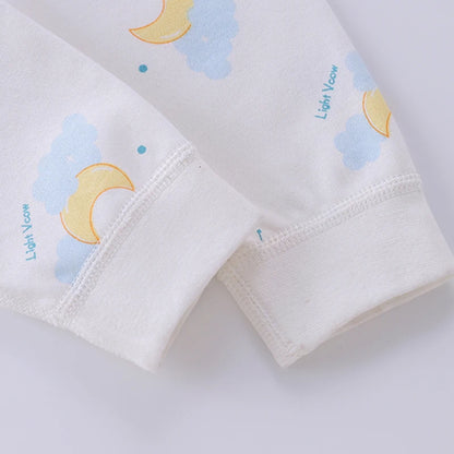 Newborn baby clothes Spring and Autumn pure cotton high waist baby split set Baby autumn clothes and pants