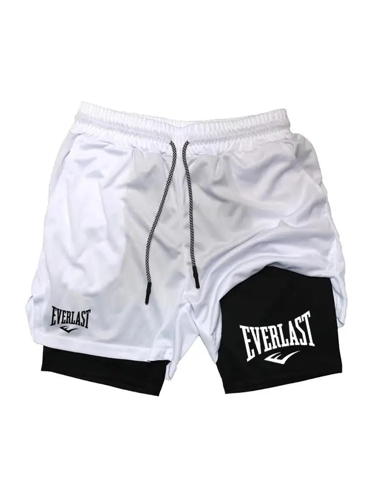 Men Running Shorts 2 In 1 Double-deck Sport Shorts Sportswear Gym Fitness Short Pants Training Jogging Bottom  ClothingMen's