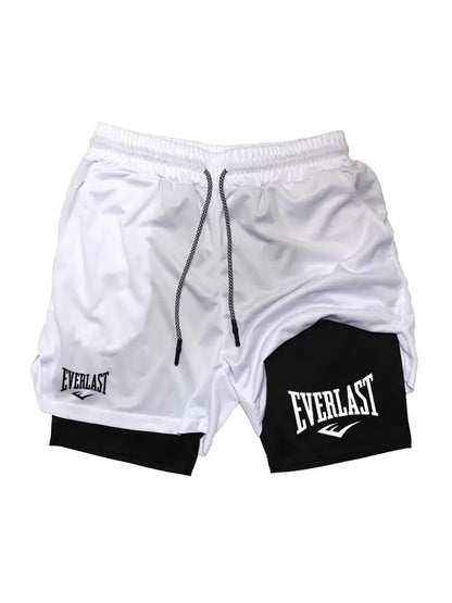 Men Running Shorts 2 In 1 Double-deck Sport Shorts Sportswear Gym Fitness Short Pants Training Jogging Bottom  ClothingMen's