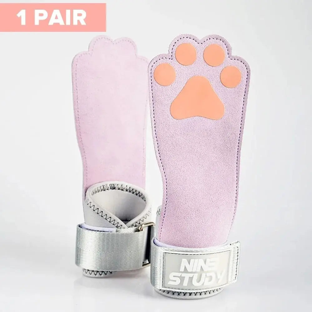 Leather Dog Paw Fitness Power Straps Wear-resistant Adjustable Dog Paw Wrist Straps Durable Pink/Purple