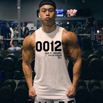 Men's Summer Fitness Tank Top Gym Workout Running Sleeveless Vest Bodybuilding Singlet Muscle Cotton Shirt Man Sports Casual Top
